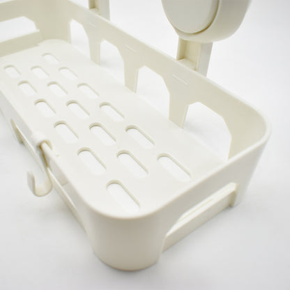 Etajera baie, bucatarie, multifunctional, ventuze silicon, Naimeed D5156, Alb