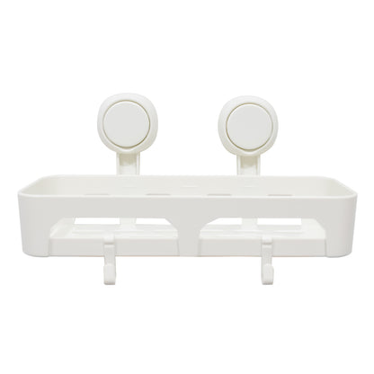 Etajera baie, bucatarie, multifunctional, ventuze silicon, Naimeed D5156, Alb