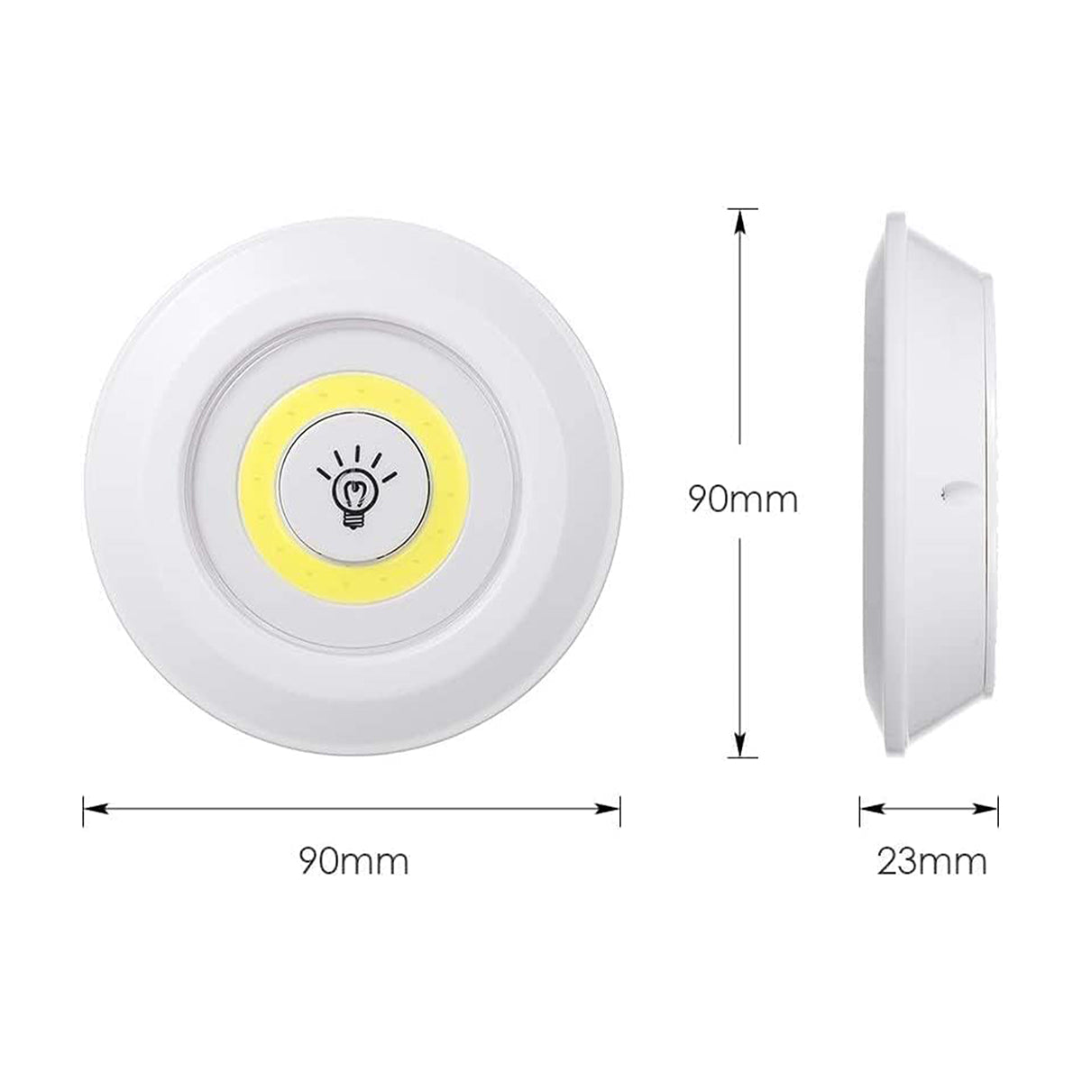 Set 3 lampi LED, Naimeed D5164, alimentare cu baterii,  3 trepte de intensitate, control prin telecomanda, wireless, Alb