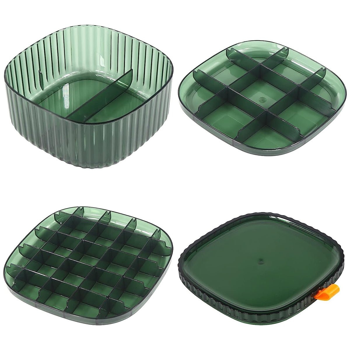 Cutie bijuterii, Naimeed D5176, 3 nivele, Verde