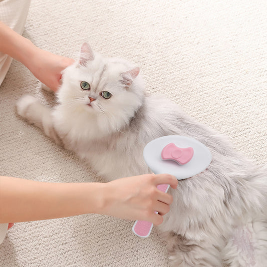 Set 2 perii cu mecanism de indepartare a parului, Naimeed D5178, pentru animale, Albastru-Roz