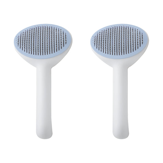 Set 2 perii cu mecanism de indepartare a parului, Naimeed D5178, pentru animale, Albastru