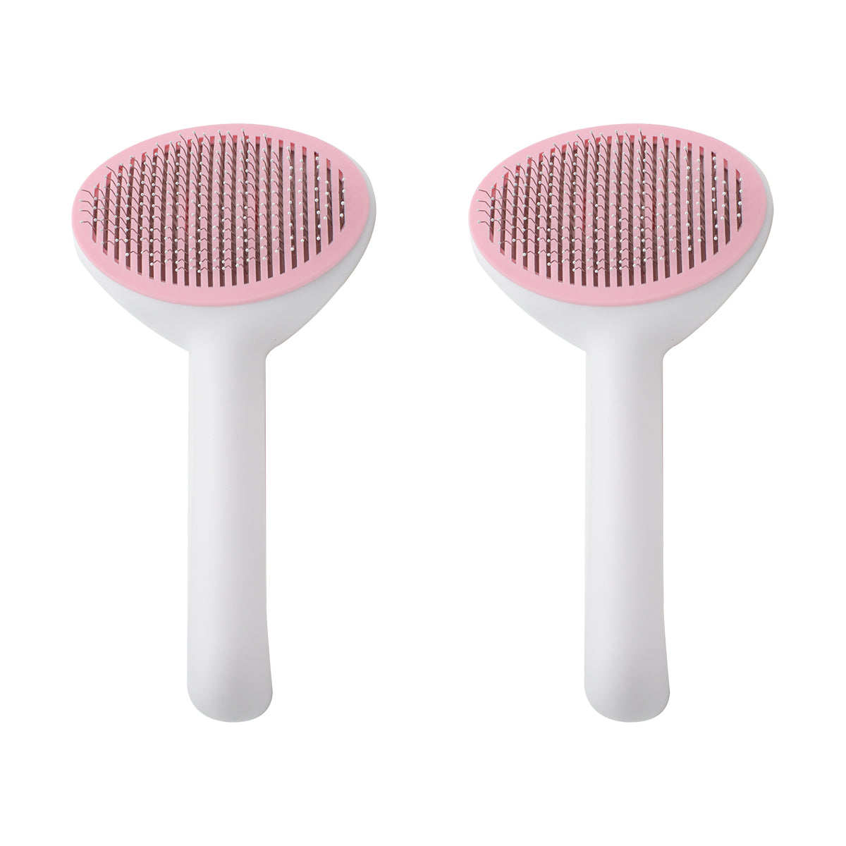 Set 2 perii cu mecanism de indepartare a parului, Naimeed D5178, pentru animale, Roz