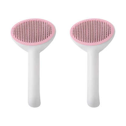 Set 2 perii cu mecanism de indepartare a parului, Naimeed D5178, pentru animale, Roz