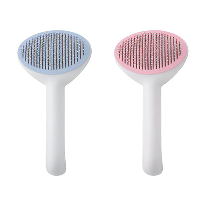 Set 2 perii cu mecanism de indepartare a parului, Naimeed D5178, pentru animale, Albastru-Roz