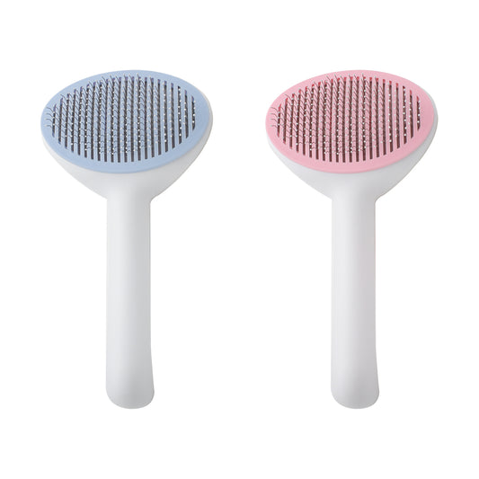 Set 2 perii cu mecanism de indepartare a parului, Naimeed D5178, pentru animale, Albastru-Roz