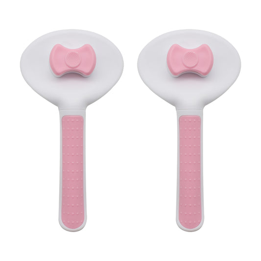 Set 2 perii cu mecanism de indepartare a parului, Naimeed D5178, pentru animale, Roz