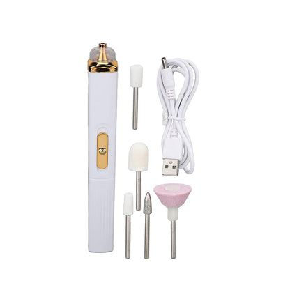 Pila unghii, Naimeed D5191, pentru adulti, 5 capuri, acumulator, USB, Alb