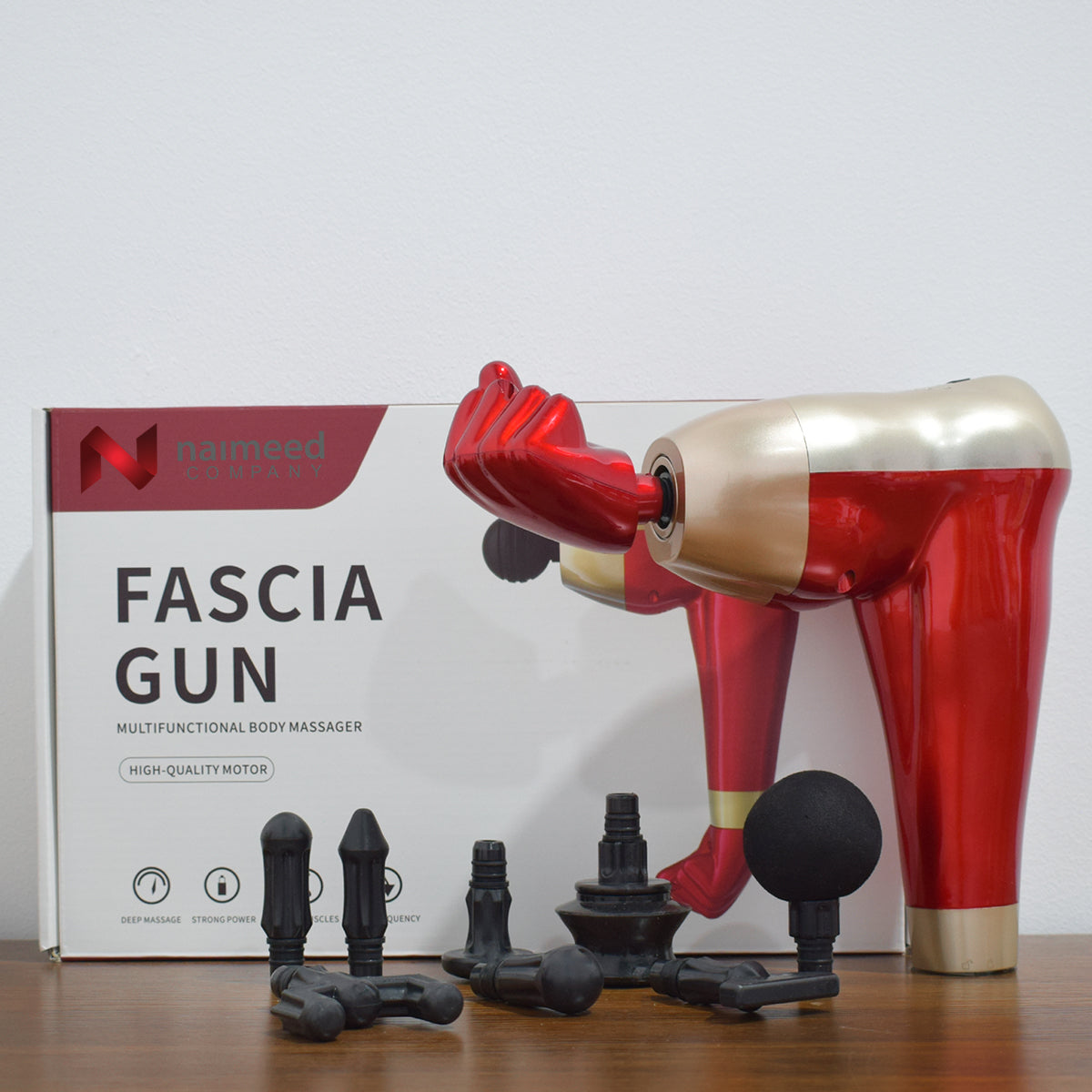 Aparat masaj, tip pistol, cu vibratii, Naimeed D5214, Rosu
