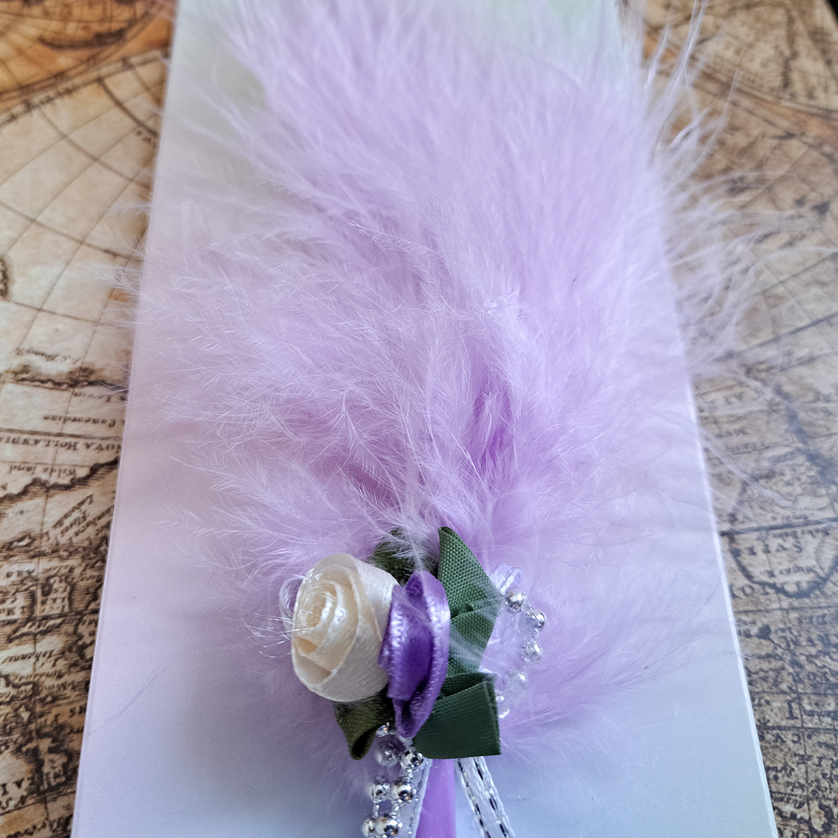Set 5 pixuri Feather Writer, cu pana si accesoriu, elegant, Naimeed D5230, Mov