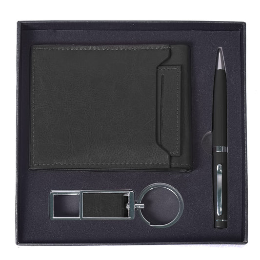 Set 3 piese, Naimeed D5249, pix, portofel, breloc Negru