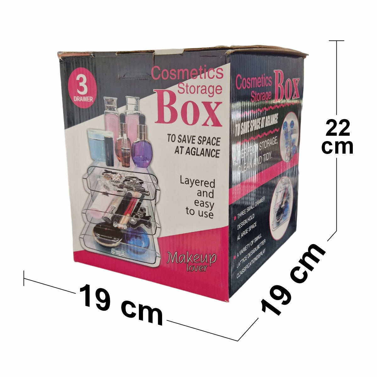 Organizator cosmetice, transparent, Naimeed D5275, 21x18x18cm, Transparent