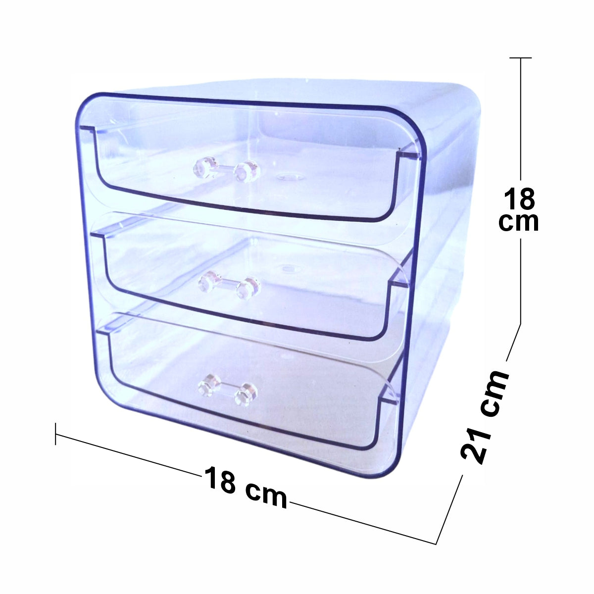 Organizator cosmetice, transparent, Naimeed D5275, 21x18x18cm, Transparent