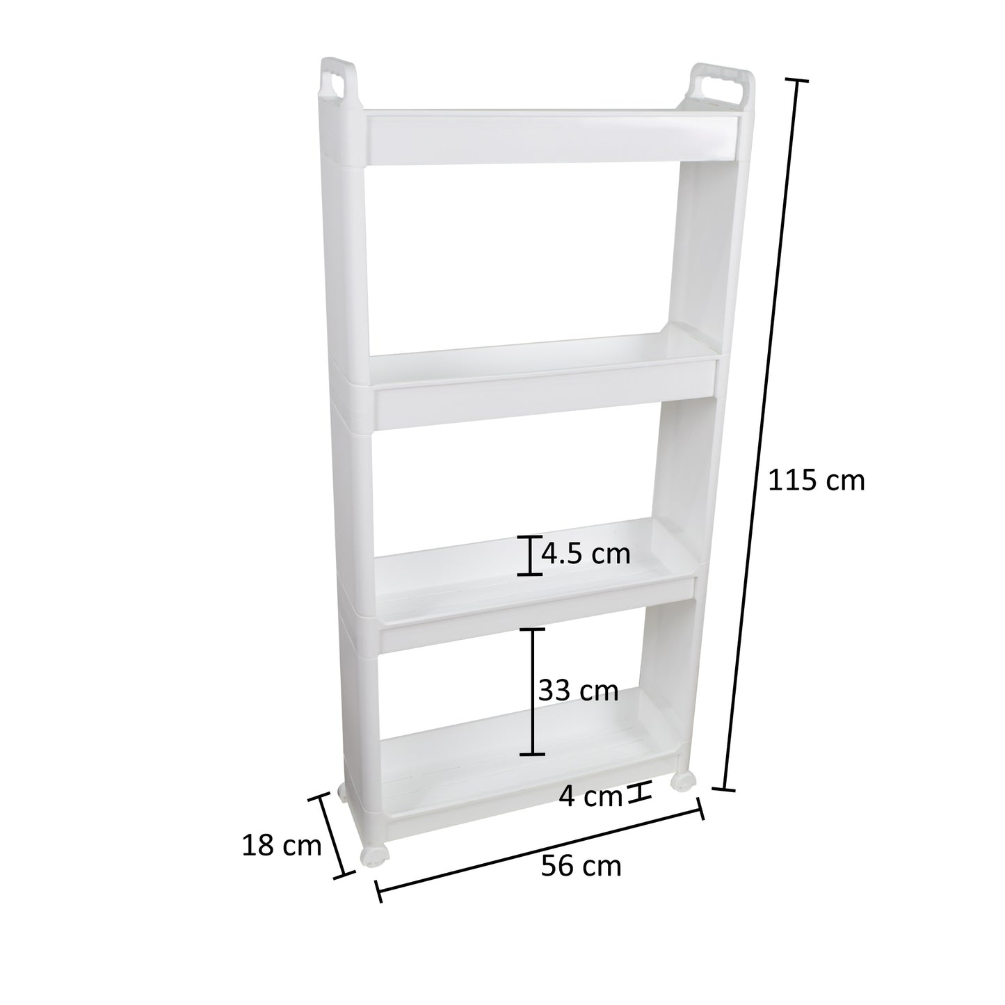 Raft multifunctional, 4 niveluri, Naimeed D5281, Alb, 56x18x115cm