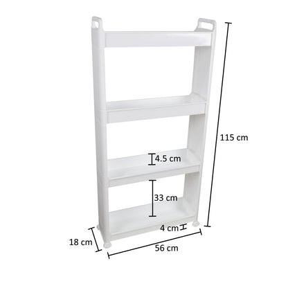 Raft multifunctional, 4 niveluri, Naimeed D5281, Alb, 56x18x115cm