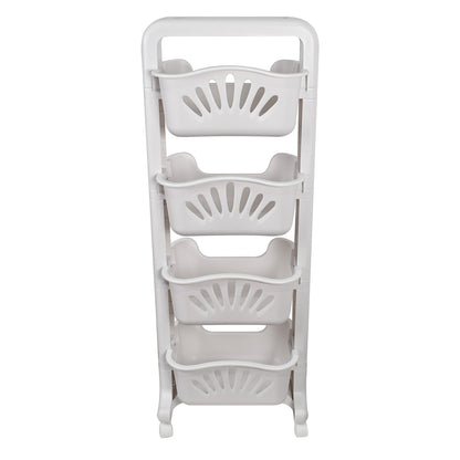 Raft multifunctional, 4 niveluri, Naimeed D5284, Alb, 43x24x115cm