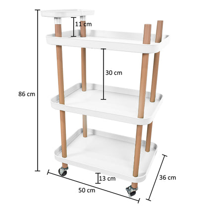Raft multifunctional, 3 niveluri, Naimeed D5285, Alb, 50x36x86cm
