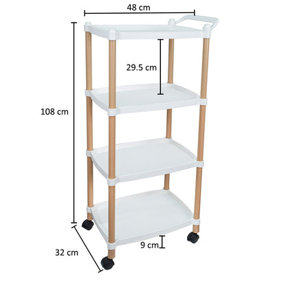 Raft multifunctional, 4 niveluri, Naimeed D5286, Alb, 48x32x108cm
