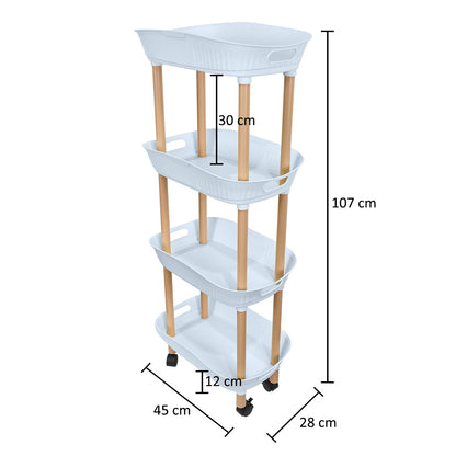 Raft multifunctional, 4 niveluri, Naimeed D5287, Gri, 45x28x107cm