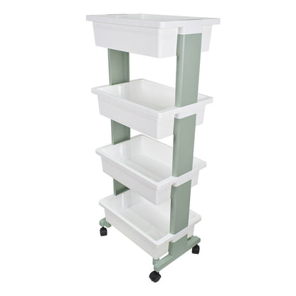 Raft multifunctional, 4 niveluri, Naimeed D5289, Alb/Turcoaz, 45x30x110cm