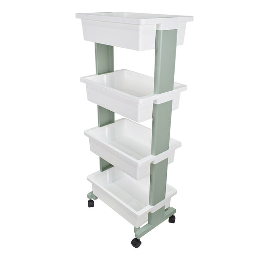 Raft multifunctional, 4 niveluri, Naimeed D5289, Alb/Turcoaz, 45x30x110cm