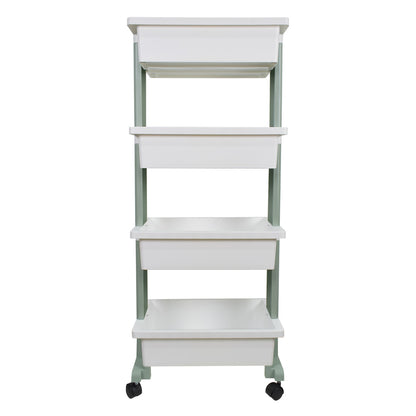 Raft multifunctional, 4 niveluri, Naimeed D5289, Alb/Turcoaz, 45x30x110cm