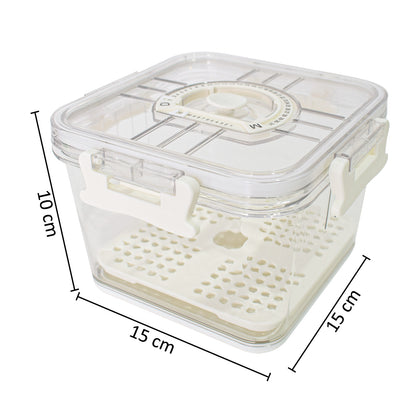 Set 3 caserole, monitorizarea datei, sistem de scurgere, Naimeed D5308, Alb