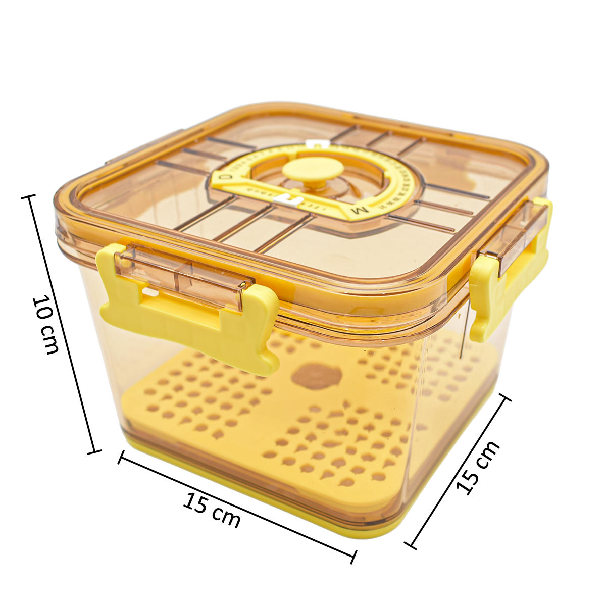 Set 3 caserole, monitorizarea datei, sistem de scurgere, Naimeed D5308, Galben