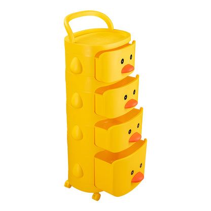 Raft multifunctional, 4 niveluri, model ratusca, Naimeed D5312, Galben, 38x30x100cm