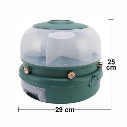 Recipient pentru orez, Naimeed D5315, cu 6 compartimente, 29x29x25cm, Verde Inchis
