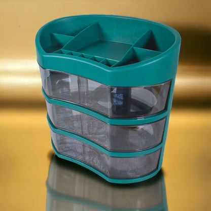 Organizator cosmetice, capac transparent, Naimeed D5317, 21x29x30cm, Verde