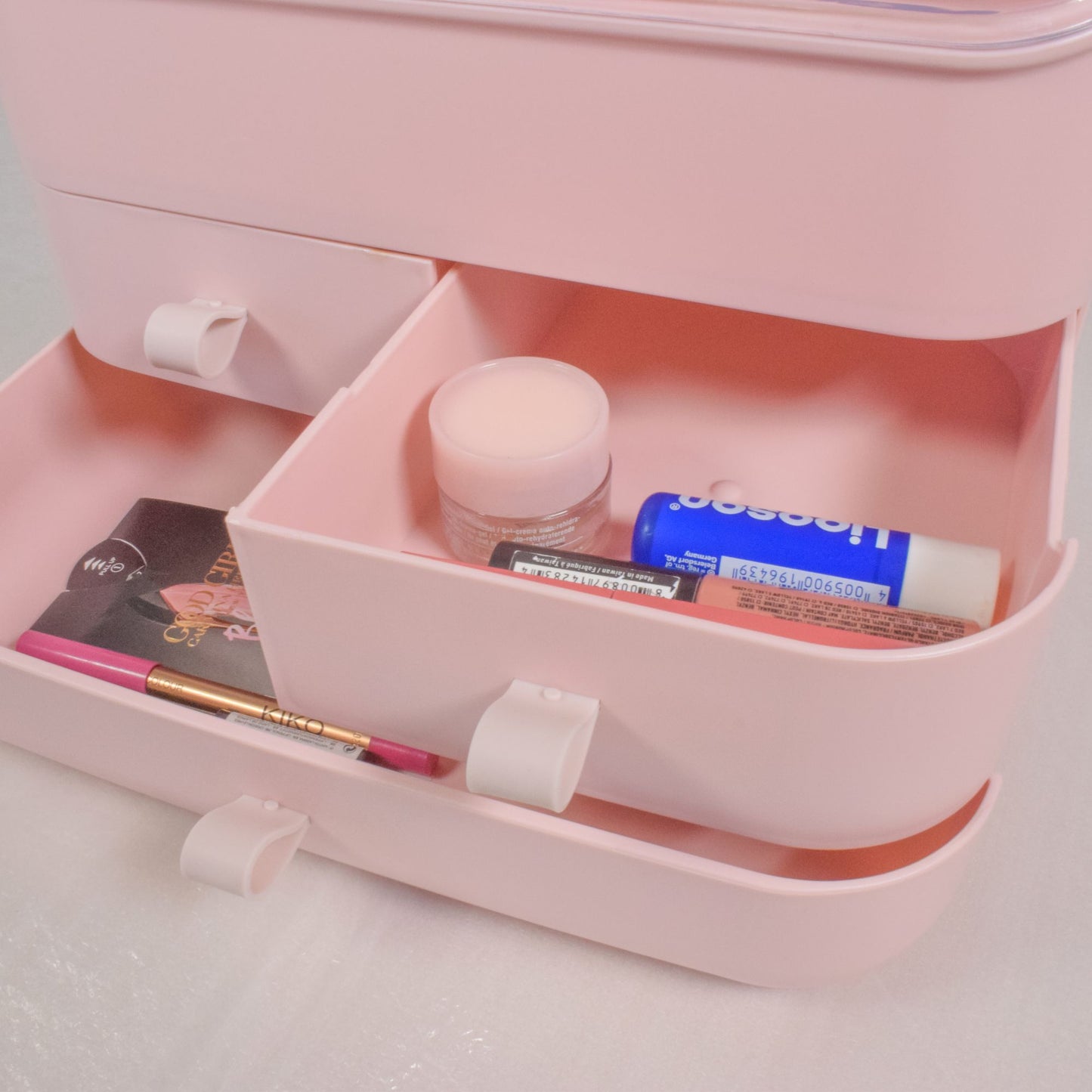 Organizator cosmetice, capac transparent, Naimeed D5320, 18x27x31cm, Roz