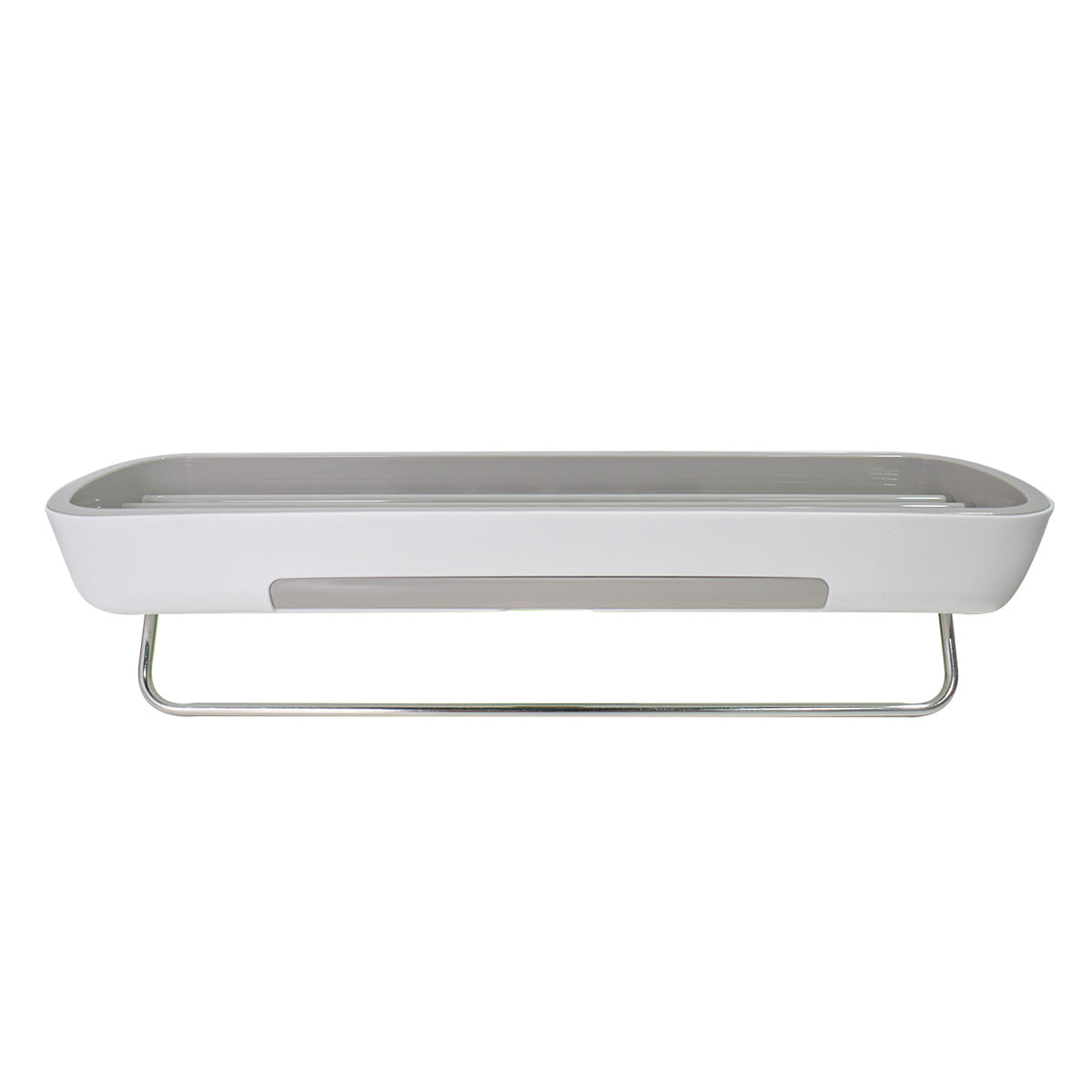 Etajera baie, sistem scurgere apa, suport prosop, Naimeed D5323, Alb, 42x12x10cm