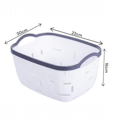 Set 3 cosuri depozitare, Naimeed D5341, D5342, D5343, plastic, 34x27x20 cm, 30x23x16 cm, 26x19x14 cm, Alb
