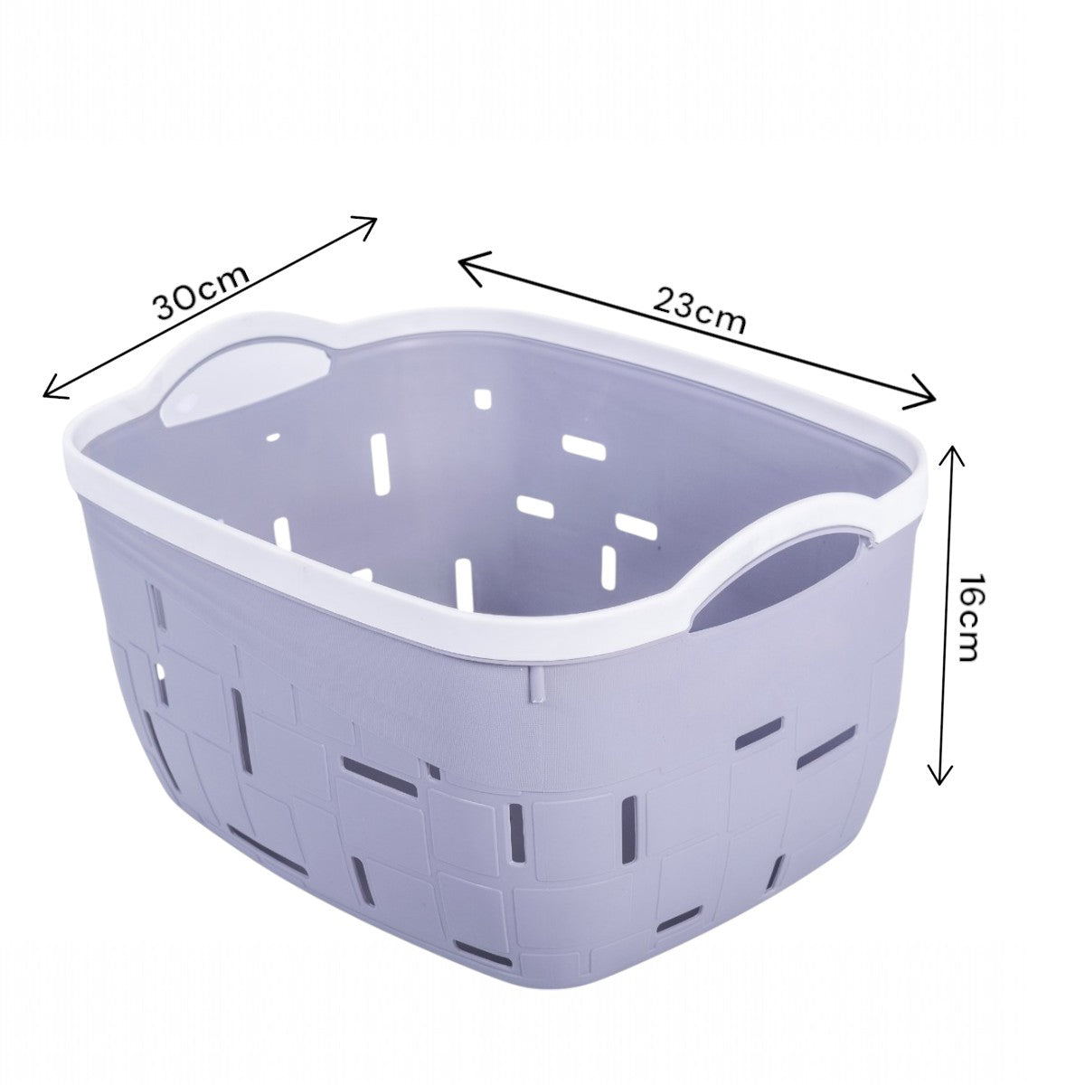 Set 3 cosuri depozitare, Naimeed D5341, D5342, D5343, plastic, 34x27x20 cm, 30x23x16 cm, 26x19x14 cm, Gri