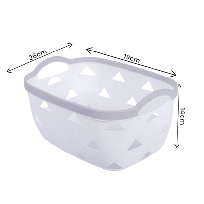 Set 3 cosuri depozitare, Naimeed D5341, D5342, D5343, plastic, 34x27x20 cm, 30x23x16 cm, 26x19x14 cm, Alb
