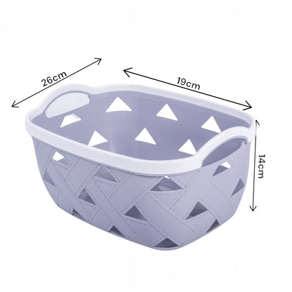Set 3 cosuri depozitare, Naimeed D5341, D5342, D5343, plastic, 34x27x20 cm, 30x23x16 cm, 26x19x14 cm, Gri