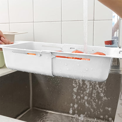 Strecuratoare extensibila pentru chiuveta, Naimeed D5347, bol detasabil, Alb, 38x20x9cm