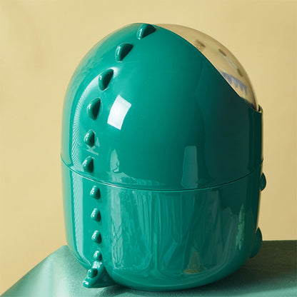 Cos de gunoi, cu capac, model dinozaur, Naimeed D5356, Verde, 14x14x20cm