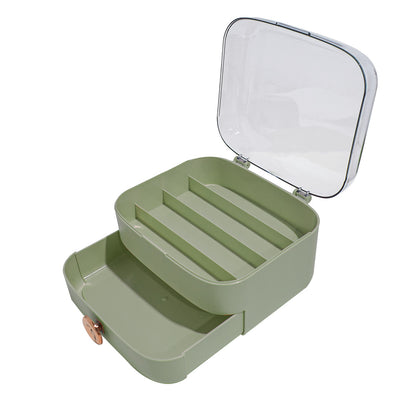 Organizator cosmetice, capac transparent, Naimeed D5374, 20x19x12cm, Verde