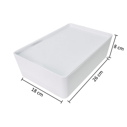 Cutie depozitare, cu capac, Naimeed D5383, Alb, 26x18x8cm