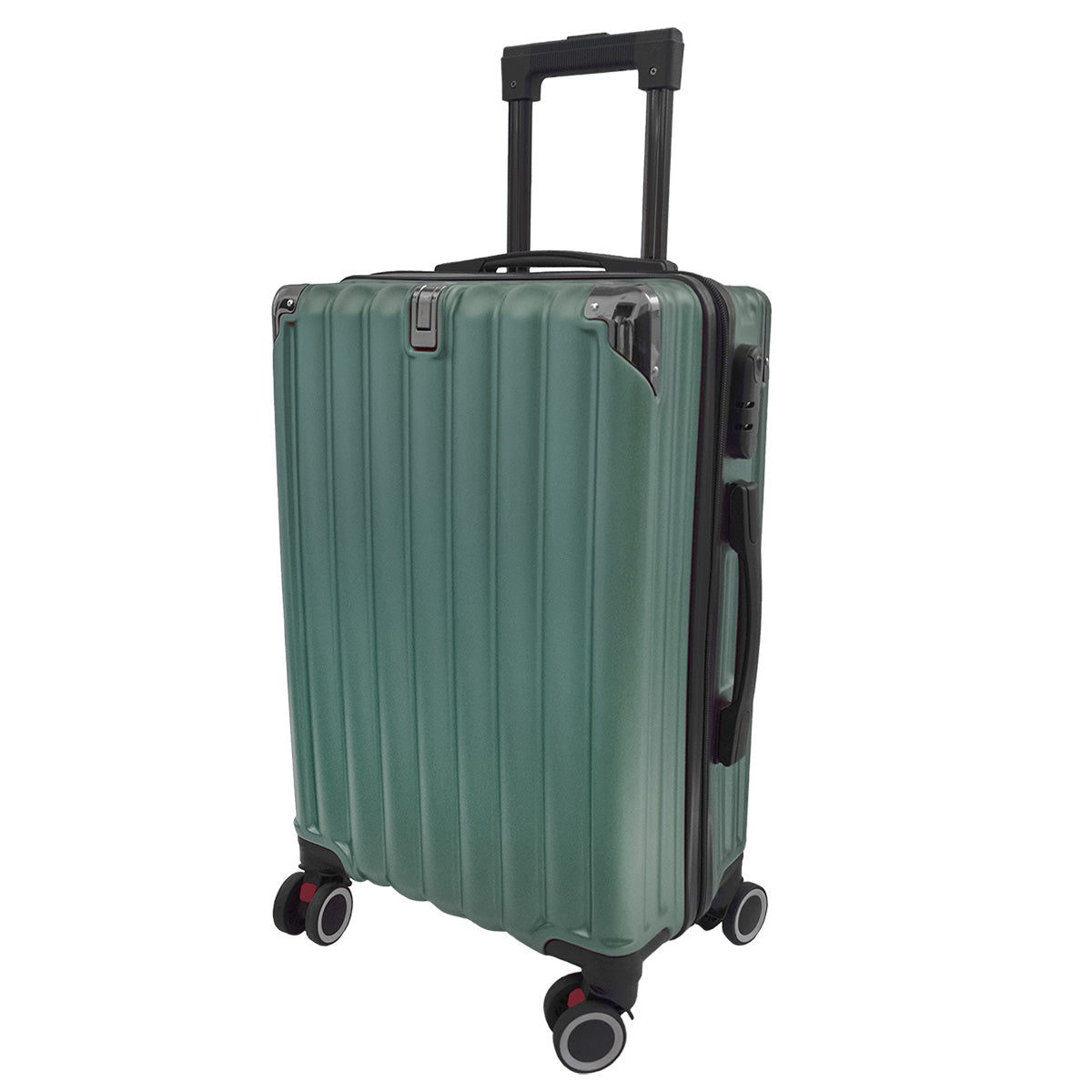Troler voiaj, Naimeed D5388L, 4 roti duble 360 grade, ABS, inchidere cifru, Verde, 50x31x79cm