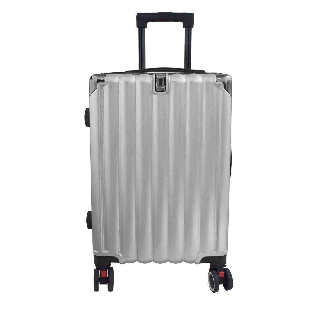 Troler voiaj, Naimeed D5389M, 4 roti duble 360 grade, ABS, inchidere cifru, Argintiu, 42x27x68cm