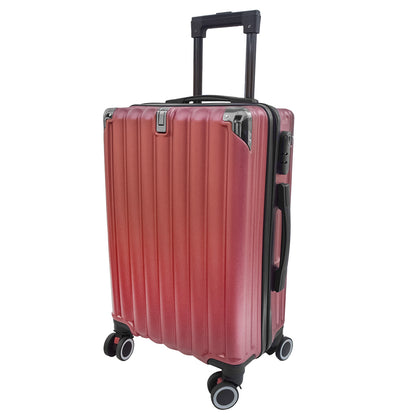 Troler voiaj, Naimeed D5390L, 4 roti duble 360 grade, ABS, inchidere cifru, Rosu, 50x31x79cm