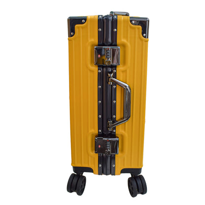 Troler, bagaj de cala, Naimeed D5393L, Premium Voyage, 4 roti duble 360 grade, ABS, inchidere cifru, Galben, 44x29x71cm