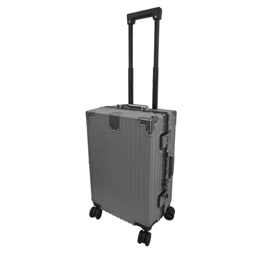 Troler, cabina avion, Naimeed D5394S, Premium Voyage, 4 roti duble 360 grade, ABS, inchidere cifru, Gri, 34x23x55cm