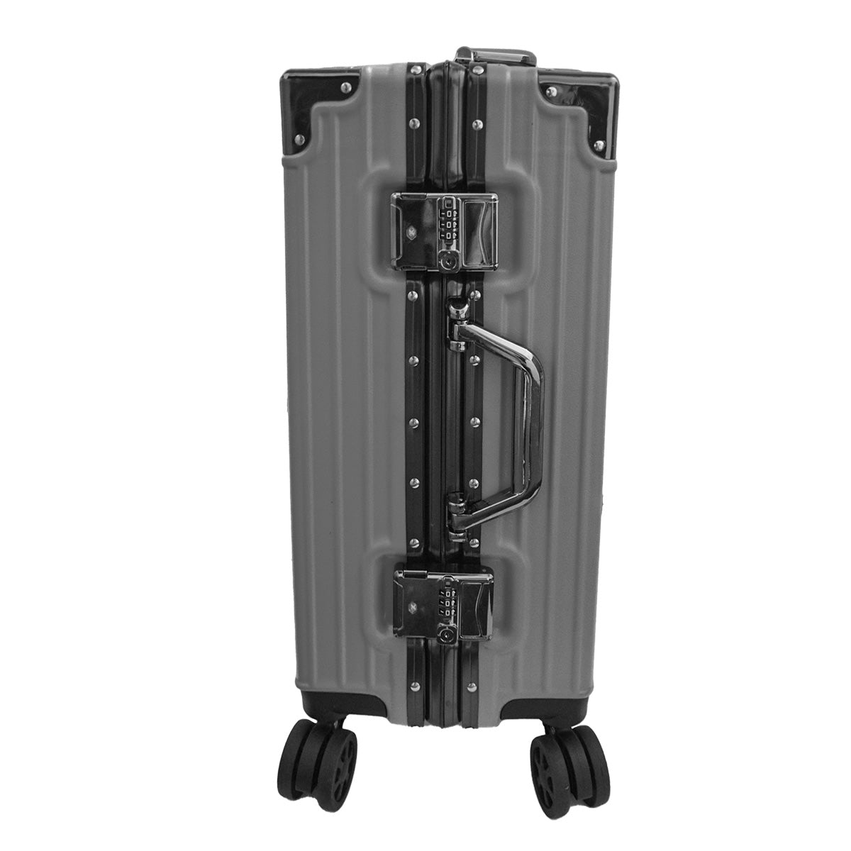 Troler, cabina avion, Naimeed D5394S, Premium Voyage, 4 roti duble 360 grade, ABS, inchidere cifru, Gri, 34x23x55cm