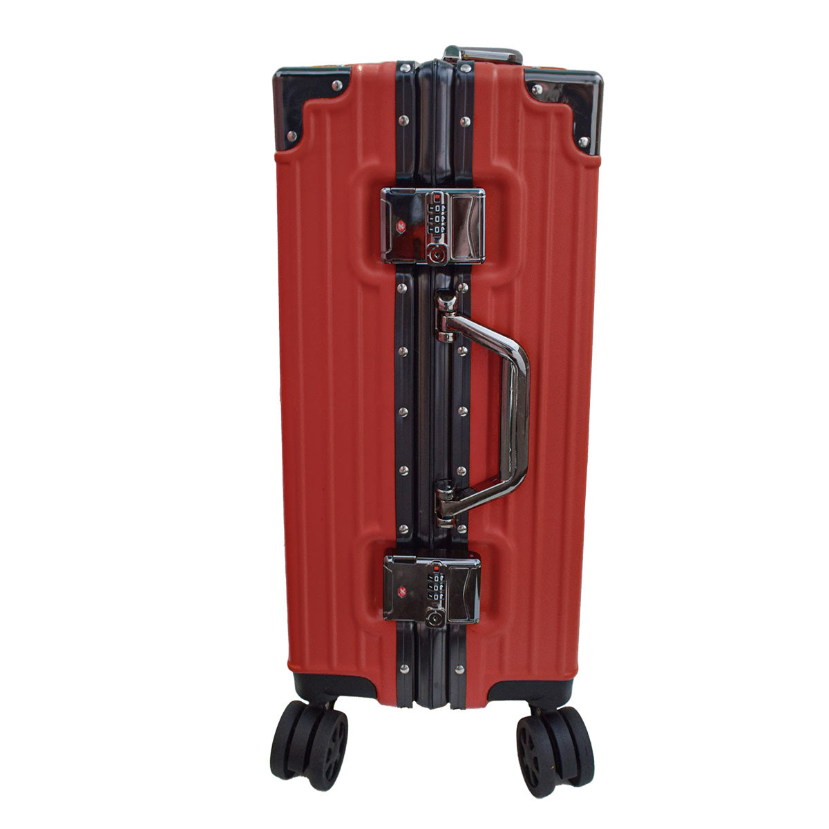 Troler, bagaj de cala, Naimeed D5395L, Premium Voyage, 4 roti duble 360 grade, ABS, inchidere cifru, Rosu, 44x29x71cm
