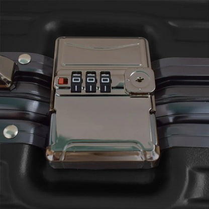 Troler, cabina avion, Naimeed D5396S, Premium Voyage, 4 roti duble 360 grade, ABS, inchidere cifru, Negru, 34x23x55cm - 221.ro