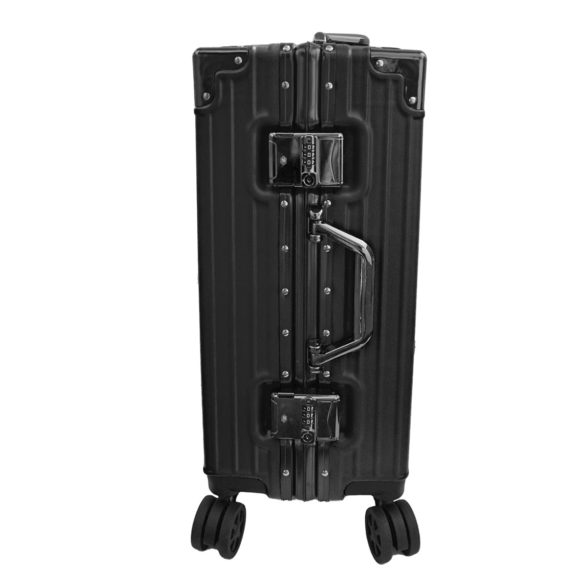 Troler, bagaj de cala, Naimeed D5396L, Premium Voyage, 4 roti duble 360 grade, ABS, inchidere cifru, Negru, 44x29x71cm